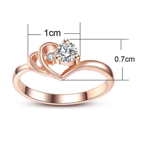 Rose Gold Filled White Sapphire Ring New - Picture 3 of 5